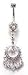 Stainless Steel Belly Ring with Clear CZ - Dangle
