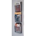Wall Magazine Rack - Mesh Basket Ladder (Silver) (37 1/4"H x 10 1/4"W x 3 1/2"D)