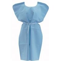 Medline Disposable Patient Gowns, XRay, 30" x 42", Blue, Case of 50