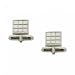Men's Fancy Checkerboard Cuff Links - Polished Solid Sterling Silver