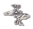 Solid Sterling Silver Angels Adjustable Ring