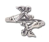 Solid Sterling Silver Angels Adjustable Ring