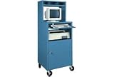 Mobile Computer Cabinet With Riser Blue