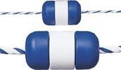 Blue and White 5" x 9" Locking Rope Float