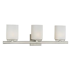 Eurofase 19419-022 Dolante 3-Light Bath Bar, Satin Nickel/Opal White