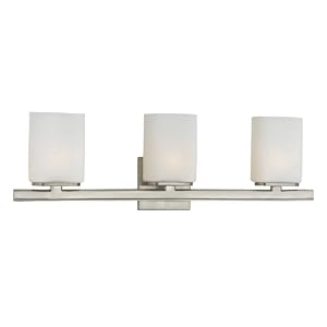 Eurofase 19419-022 Dolante 3-Light Bath Bar, Satin Nickel Opal White by 