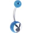 Playboy Bunny LOGO Blue MIRACLE Ball Belly Button Ring
