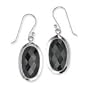 .925 Silver & Faceted Onyx Oval Dangle Earrings
