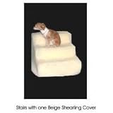 3 Step Stairs with 1 Sheerling Cover - Beige (Beige) (13H x 18D)