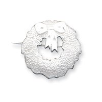 21qtg6W%2BPvL Sterling Silver Satin Finish DiamondCut Wreath Pin