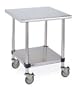 Metro Stationary Worktables with Black Trespa Top and Solid HD Shelf - Model LTS48PB