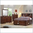 Coaster Hazel Storage Bookcase Bed 6 Piece Bedroom Set in Walnut