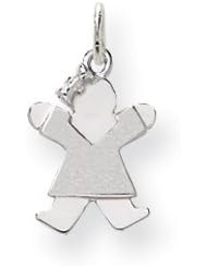 Genuine IceCarats Designer Jewelry Gift 14K White Gold Mini Girl Charm