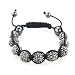 Lovethelinks - Bracelet Amitié Shamballa avec courroie en soie et 9 boules de cristal tchèque - gris foncé