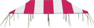 Party Tent 20 X 40 Pole Tent Red and White Heavy Duty Vinyl