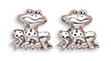 Small Oxidized Frog Earrings