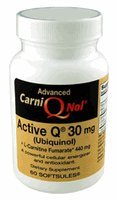 Bio-Enhanced Carni-Q-Nol with Active Q 30 mg (Ubiquinol CoQ10) and 440 mg L-Carnitine Fumarate (60 count bottle)