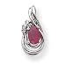 14k White Gold Diamond and Ruby Birthstone Pendant title=