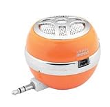 U-Bop UHM77UC Rechargeable Mini-Multi-media Speakers (Orange) 3.5mm Jack. Unique Vacuum bass design for surprising volume and bass response. Built in li-ion rechargeable batteries.