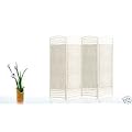 4 PANEL XL 1.8 m WHITE WICKER SCREEN/ROOM DIVIDER