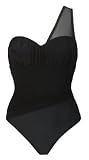 TravelSmith Womens Fantasizer Long Torso 1-Shoulder Bandeau Swimsuit