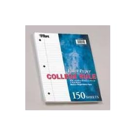 TOPS 62349 - Mediumweight 16-lb. Filler Ppr, 11 x 8-1/2, College Rule, Bright WE, 500 Shts/Pk-TOP62349