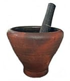 Kruk Thai Mortar & Pestle, Clay 9"