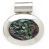 Fabulous Oval Abaolone Slide Pendant Set in Fine 925 Silver
