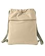 Authentic Pigment 100% Cotton Pigment-Dyed Canvas Cinch Sack Bag - Putty Color