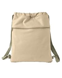 Authentic Pigment 100% Cotton Pigment-Dyed Canvas Cinch Sack Bag - Putty Color