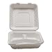IFN Green 29-2008 Fiber 3-C Bagasse Clamshell, 8.7" Length x 8.1" Width x 3.2" Height (Case of 200)