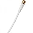 GE 23213 RG59 Coaxial Video Cable with F Plugs at Each End (White, 50 Feet)