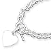 Sterling Silver Heart Disc Fancy Toggle Necklace - 18 Inch