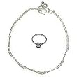 Foot Jewelry Anklet Toe Ring Bracelet Pair 16 gms. 10 inches (sanklt028)