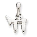 14k White Gold Chai (Life) Pendant