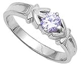 Kid's Silver Birthstone Rings / June