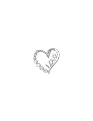 Sterling Silver Medium Love Heart Clear CZ Pendant Cute Charm Pure 925 New 20mm with 1.8mm Curb Chain