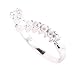 White Topaz and Sterling Silver Wishbone Ring (UK Size M - Small)