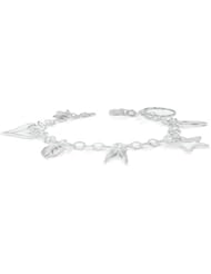 Sterling Silver 925 7 Charms Bracelet