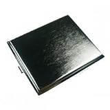 Smooth Black Leather Crush Proof Cigarette Case for King Size or 100mm (Various Black Leather Designs)