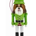 Shih Tzu, tan and white dog Soldier Nut Cracker Ornament