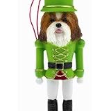 Shih Tzu, tan and white dog Soldier Nut Cracker Ornament