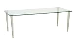 Glass Pin Elbow Rectangular Table 1120 x 500 dia clear