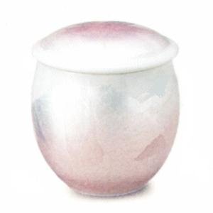 シンプルスタイル佛具　分骨用　骨カメ　九谷銀彩（ピンク）　3寸 