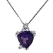 14k White Gold, Triangle Amethyst & Diamond title=