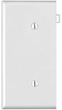 Leviton PSE14-W 1-Gang No Device Blank Wallplate, Sectional, Thermoplastic Nylon, Strap Mount, End Panel, White