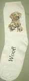 Yellow Labrador Lab Puppies Dogs Woof Ladies Socks 9-11