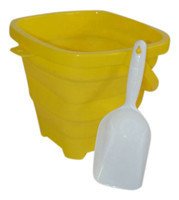 Packable Pails Collapsible Beach Pail and Shovel - Yellow