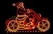 Lighted Holiday Display 6645-LED Animated Santa on Motorcycle - LED