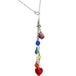 Handcrafted Genuine Rainbow Lariat Necklace MADE WITH SWAROVSKI ELEMENTS